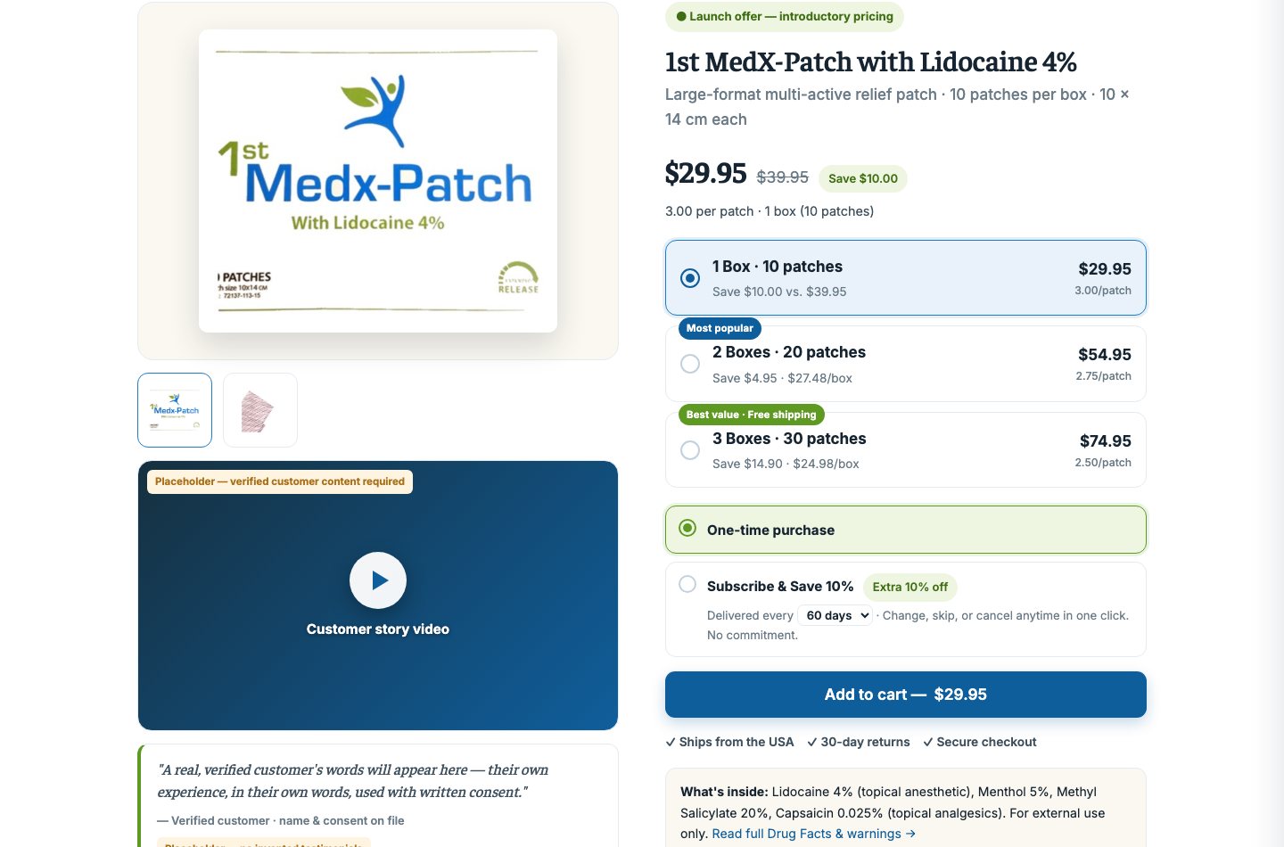 Bundle pricing and subscription options in the storefront prototype